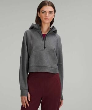 LULULEMON Scuba Oversized Half-Zip Hoodie Heather Speckled Black Gray Sz M/L U41